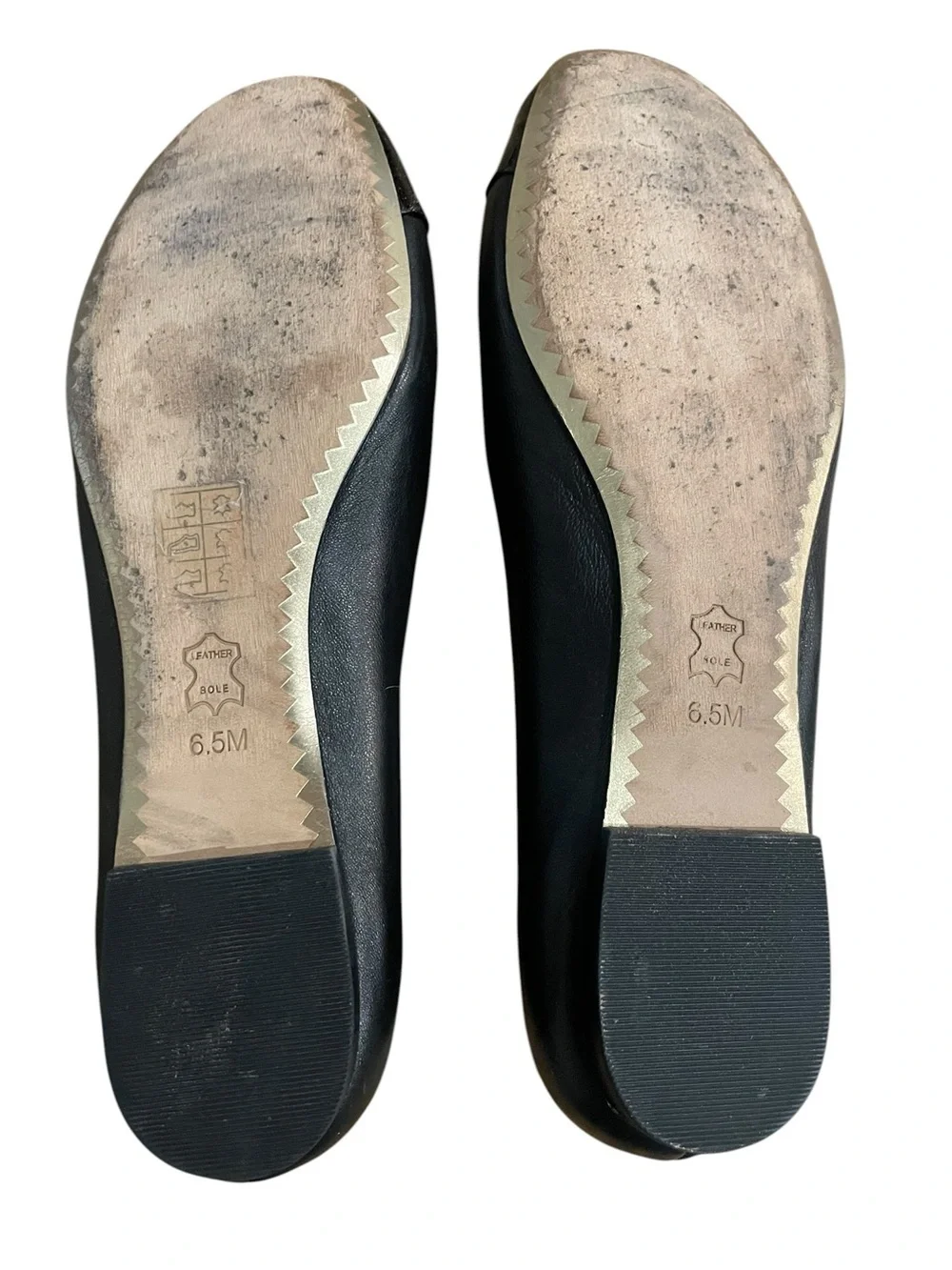 Tory Burch Chelsea Black Cap-Toe Leather & Patent Ballet Flat Women's Sz 6.5
